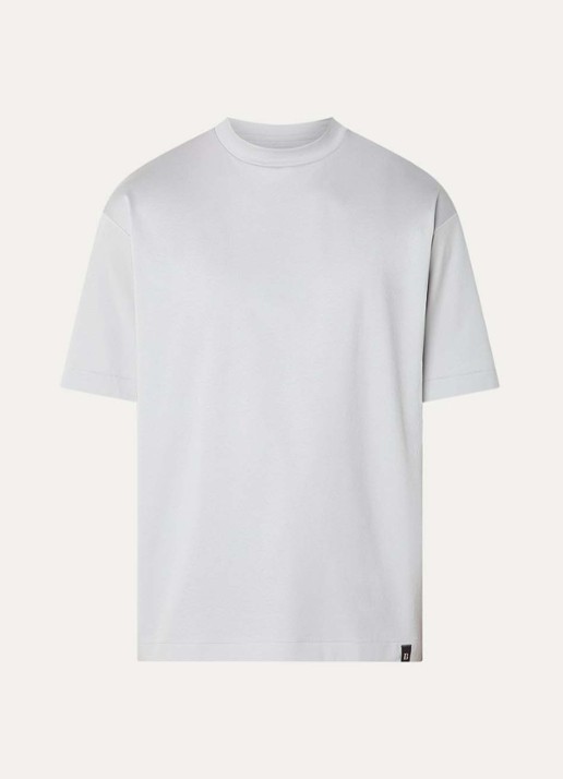 Boggi Milano T-shirt met ronde hals - voorkant lichtgrijs
