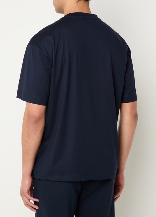 Boggi Milano T-shirt met ronde hals - achterkant 3 donkerblauw