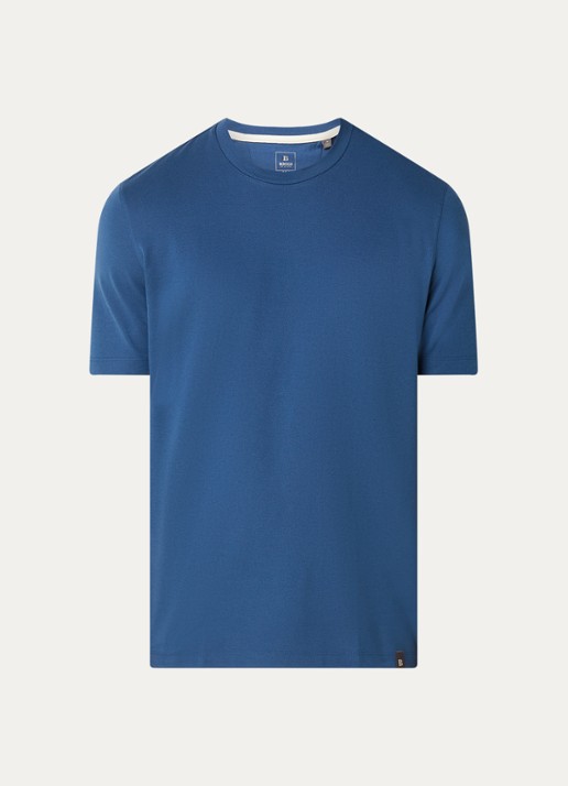 Boggi Milano T-shirt met ronde hals - voorkant indigo