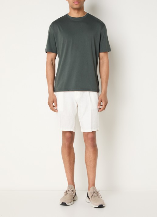 Boggi Milano T-shirt met ronde hals - voorkant 3 legergroen