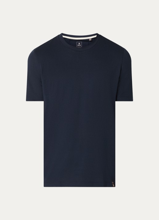 Boggi Milano T-shirt met ronde hals - voorkant 3 donkerblauw