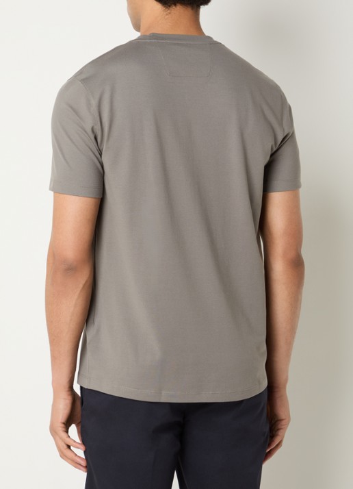 Boggi Milano T-shirt met ronde hals - achterkant 4 olijfgroen