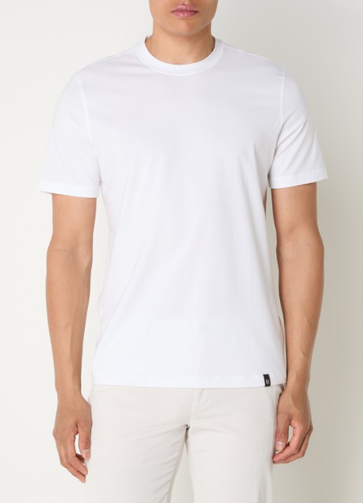 Boggi Milano T-shirt met ronde hals - detail 4 wit