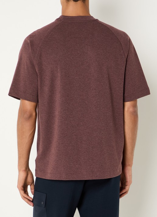 Boggi Milano T-shirt met ronde hals - achterkant 3 bordeauxrood