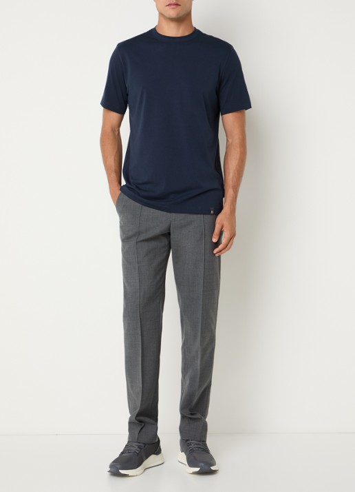 Boggi Milano T-shirt met ronde hals - voorkant 3 donkerblauw