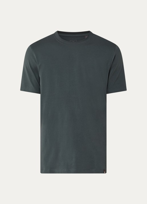 Boggi Milano T-shirt met ronde hals - voorkant bronsgroen