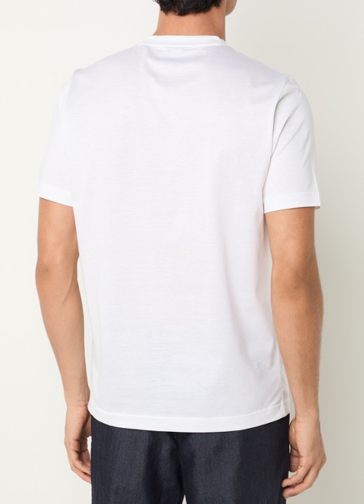 Boggi Milano T-shirt met stretch - achterkant wit