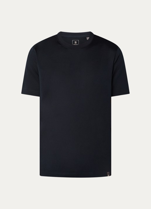 Boggi Milano T-shirt met stretch - voorkant 2 donkerblauw