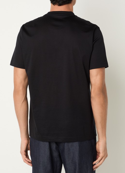 Boggi Milano T-shirt met stretch - achterkant zwart