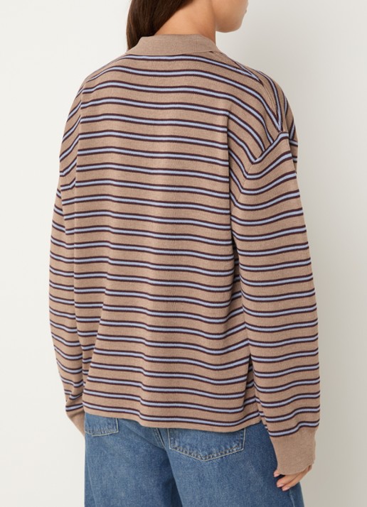 Boii Studios Adanne polo met streepprint - achterkant 4 beige