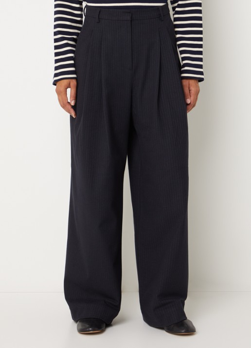 Boii Studios Martina high waist wide fit pantalon met krijtstreep