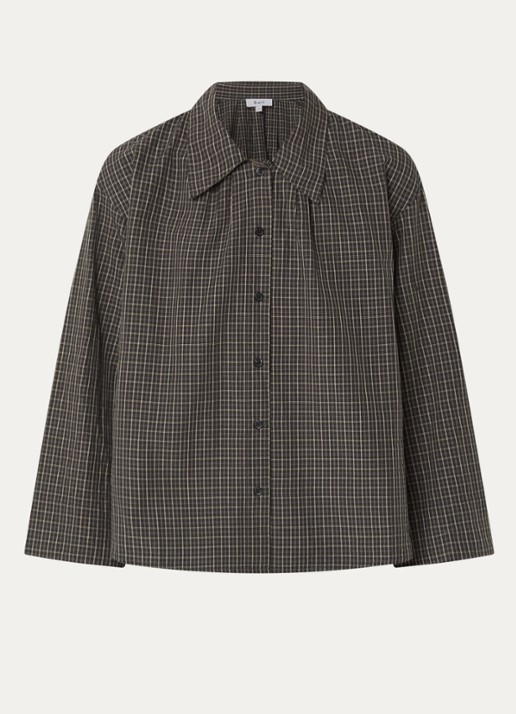 Boii Studios Tinsi blouse met ruitdessin - voorkant groen