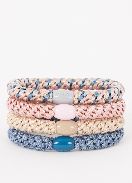 Bon Dep Kknekki Bundle 5 gevlochten haarelastiekjes in 4-pack - voorkant 2 multicolor