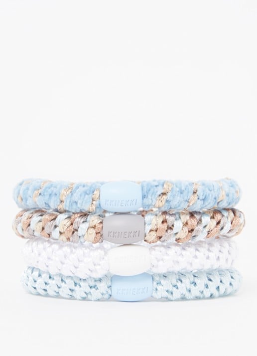 Bon Dep Kknekki Bundle 5 gevlochten haarelastiekjes met lurex in 4-pack