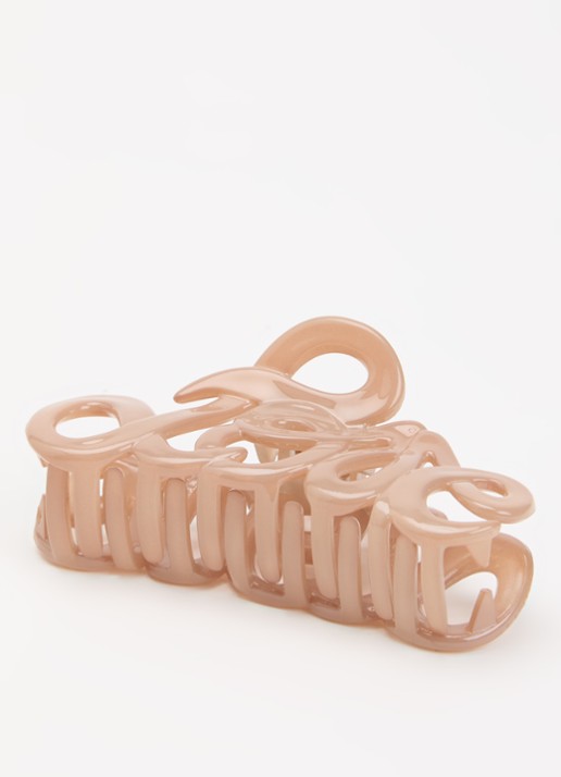 Bon Dep Love haarclip 8 cm  - voorkant 2 beige