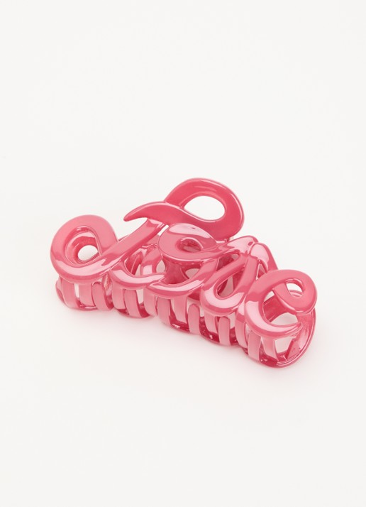 Bon Dep Love haarclip 8 cm  - detail roze