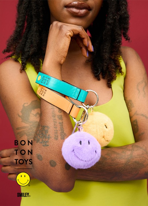 Bon Ton Toys Smiley fuzzy tasbedel - voorkant 3 geel