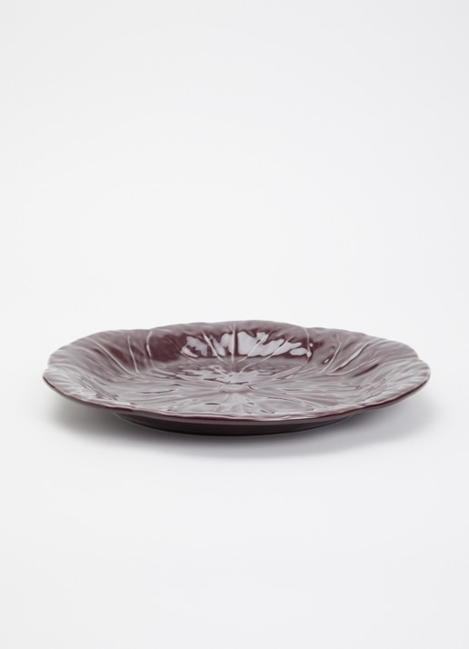 Bordallo Pinheiro Cabbage dinerbord 27 cm - voorkant 4 aubergine