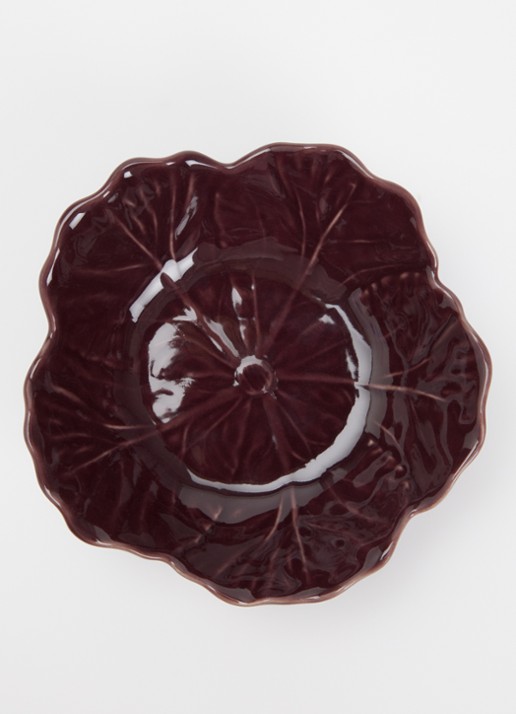 Bordallo Pinheiro Cabbage kom 11 cm - voorkant 2 aubergine