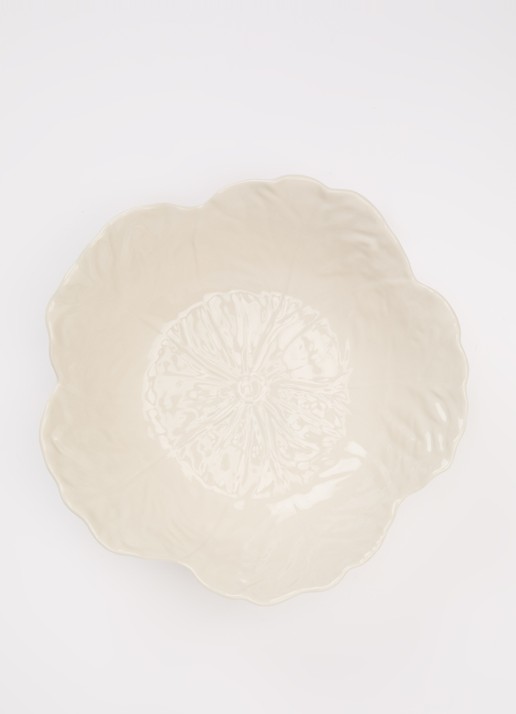 Bordallo Pinheiro Cabbage saladeschaal 28 cm - voorkant 2 ivoor