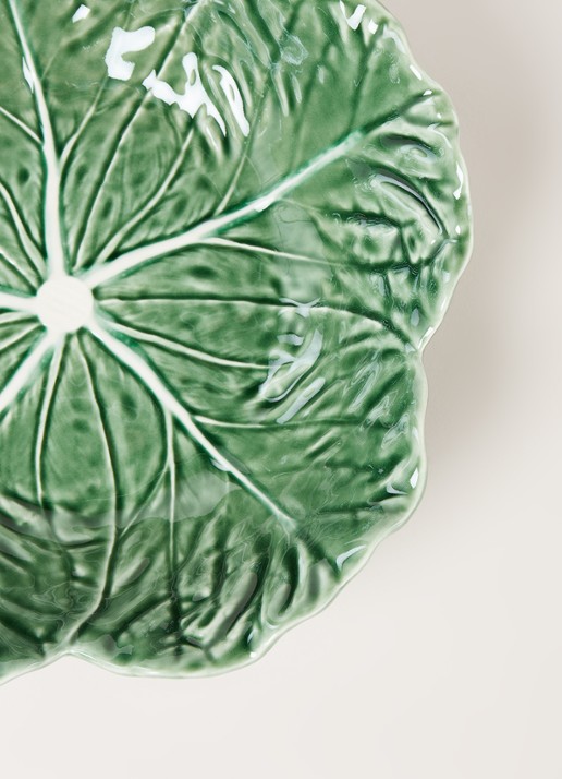 Bordallo Pinheiro Cabbage saladeschaal 29 cm - detail groen