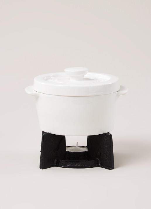 Boska Cheese Baker ovenschaal met onderstel - voorkant 3 gebroken wit
