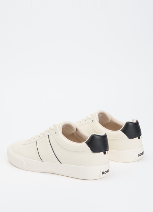 BOSS Aiden sneaker met logo - achterkant 5 gebroken wit
