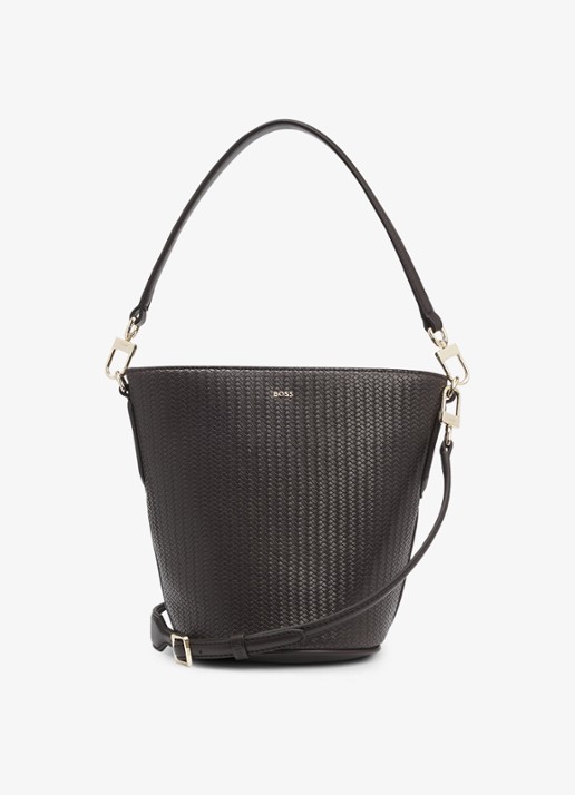 BOSS Anett schoudertas met logo - detail 4 dark brown-207 / bruin