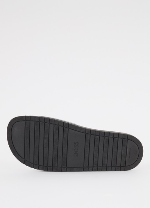 BOSS Aryeh slipper met logo - detail 4 donkergrijs