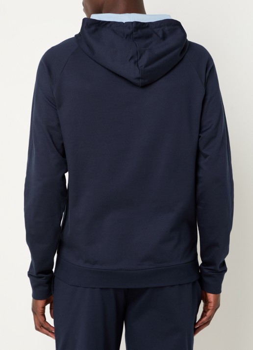BOSS Authentic sweatvest met capuchon en logo - achterkant 3 dark blue-403 / blauw