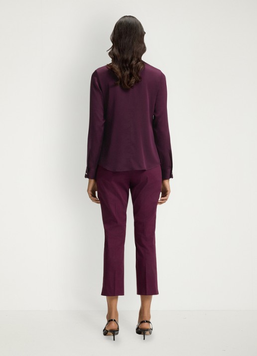 BOSS Banorah blouse in zijdeblend - achterkant 7 open purple-557 / paars