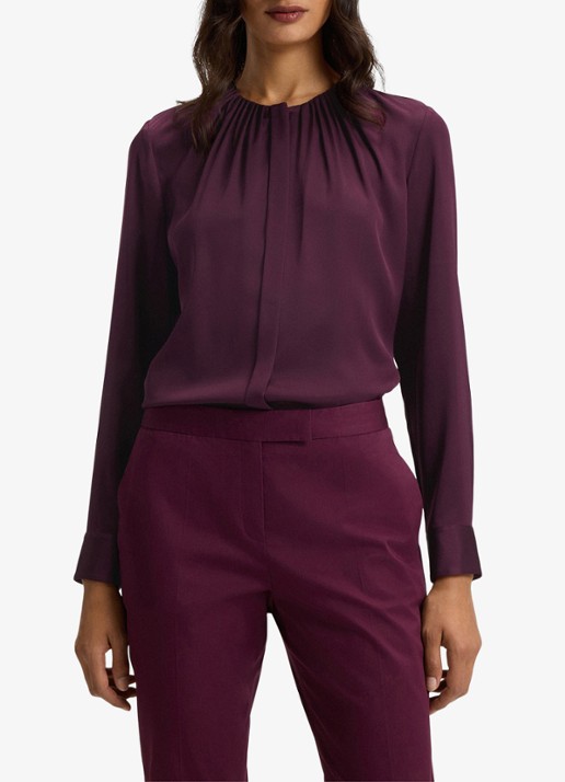BOSS Banorah blouse in zijdeblend - detail 4 open purple-557 / paars
