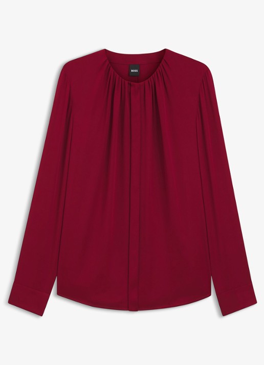BOSS Banorah blouse in zijdeblend - voorkant 8 rood