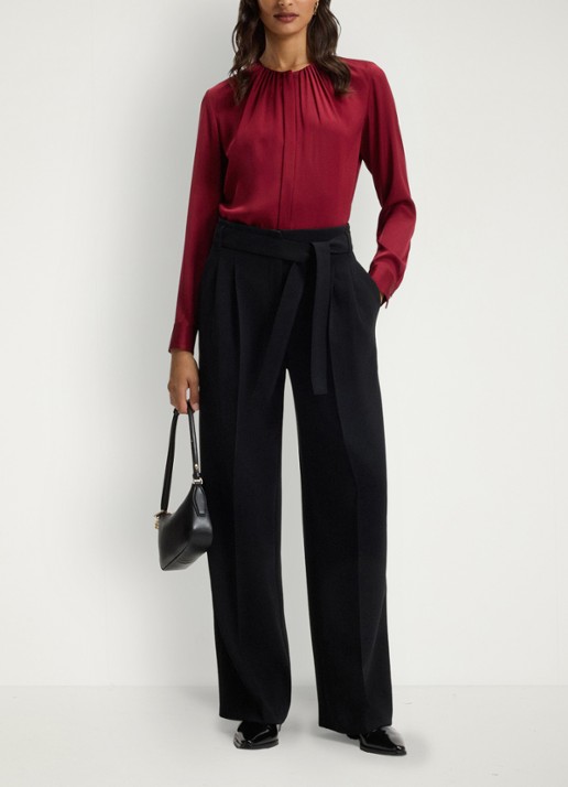 BOSS Banorah blouse in zijdeblend - voorkant 9 rood