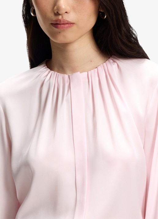 BOSS Banorah blouse in zijdeblend - detail 4 light/pastel pink-680 / roze