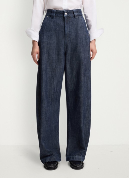 BOSS Barrel high waist loose fit jeans met medium wassing