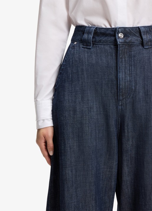 BOSS Barrel high waist loose fit jeans met medium wassing - detail 2 indigo