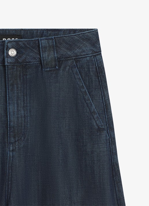 BOSS Barrel high waist loose fit jeans met medium wassing - detail 3 indigo