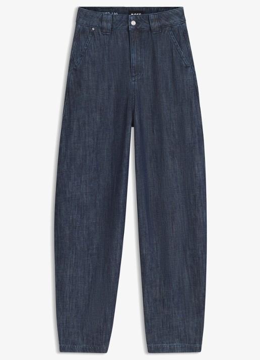 BOSS Barrel high waist loose fit jeans met medium wassing - voorkant 5 indigo