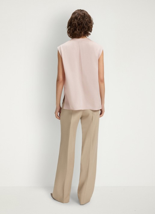 BOSS Basina blouse met plooidetail - achterkant open purple-556 / roze
