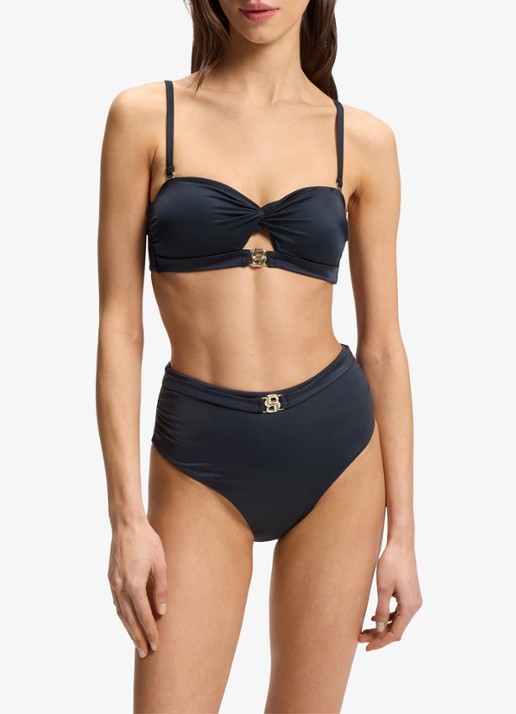BOSS Bikinitop met logo - detail 2 donkerblauw