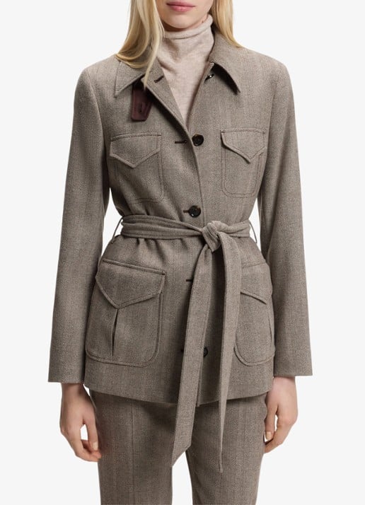 BOSS Blazer met strikceintuur