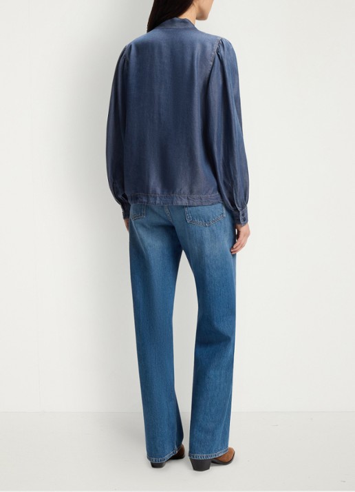 BOSS Blouse met gestrikt detail - achterkant 6 denim