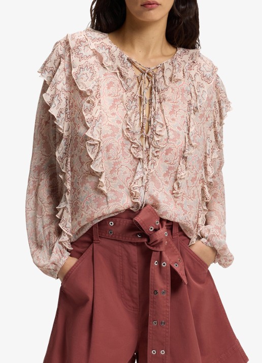 BOSS Blouse met jacquarprint