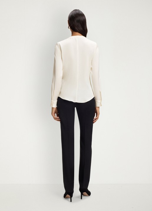 BOSS Blouse met plooien - achterkant 6 gebroken wit