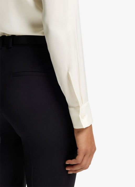 BOSS Blouse met plooien - detail 3 gebroken wit