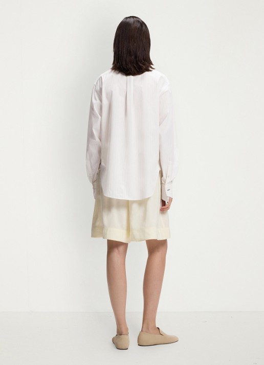 BOSS Blouse met streepprint - achterkant 2 wit