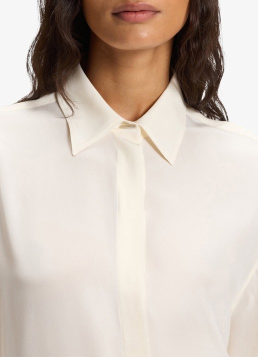 BOSS Blouse van zijde - detail 5 gebroken wit