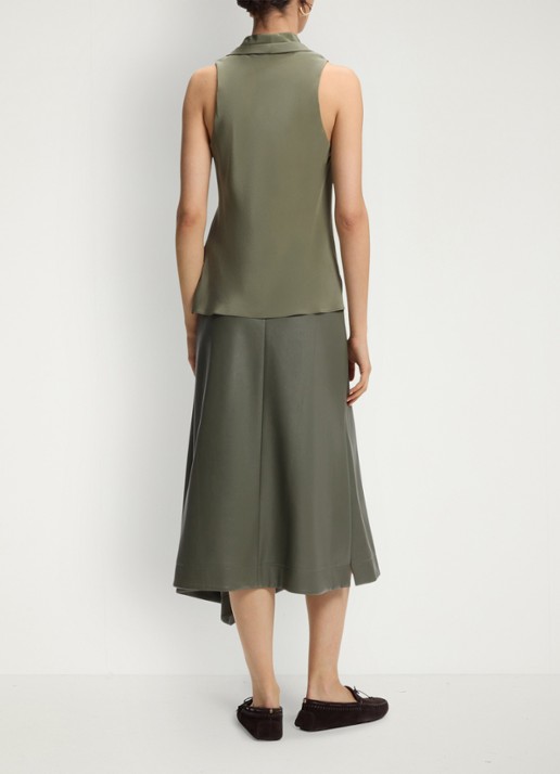 BOSS Blouse van zijde - achterkant 6 mosgroen