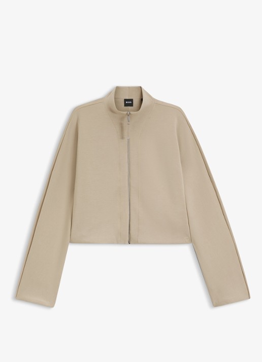 BOSS Bomberjack met opstaande kraag - voorkant 2 beige